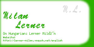 milan lerner business card